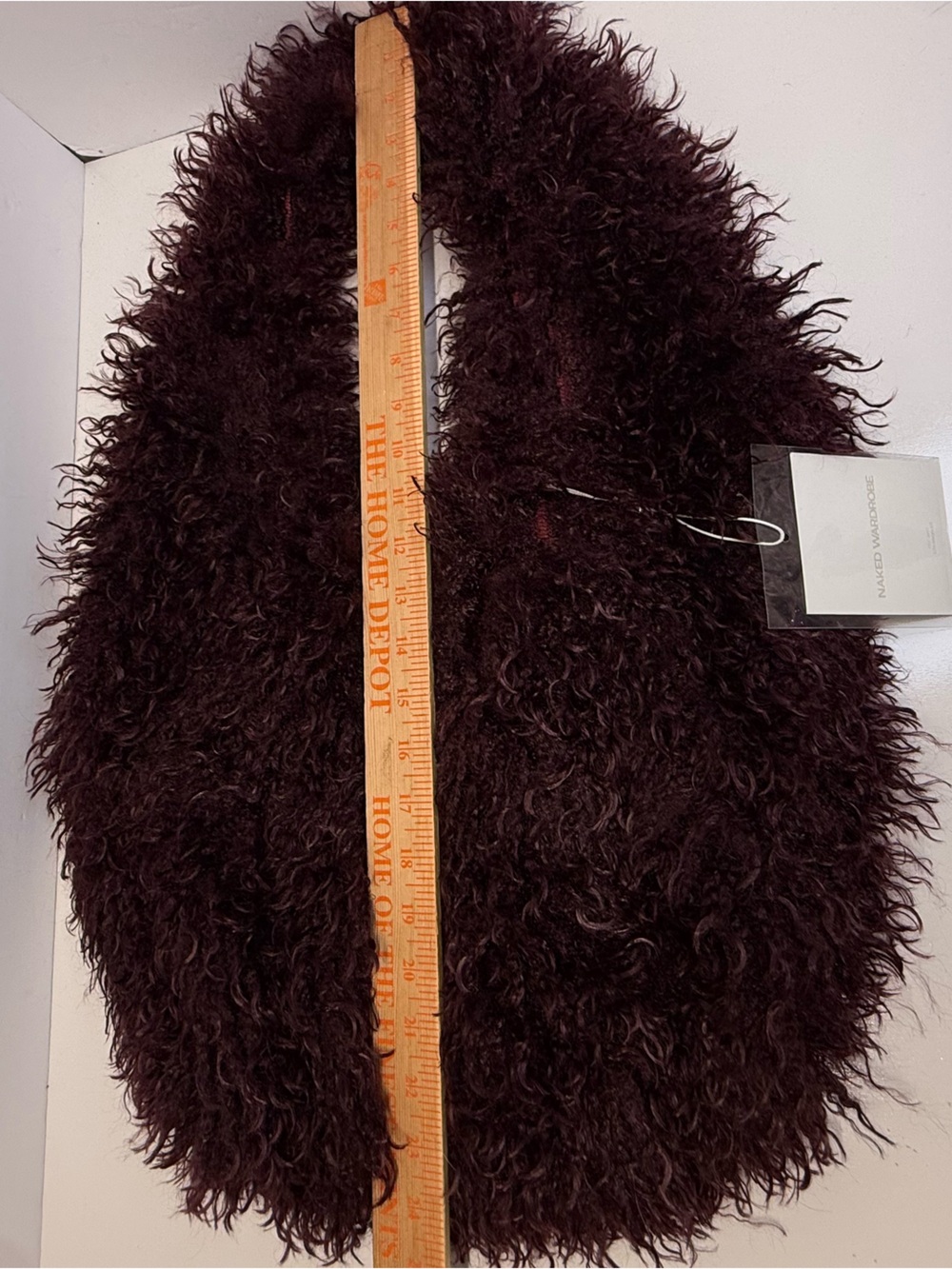 Naked Wardrobe Fur Plush Bag Shoulder Tote Dark Plum Purple New NWT Fluffy - Picture 14 of 14